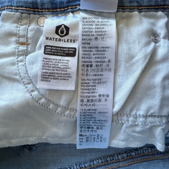 NWT Women's Levi's Mid Length Classic Blue Jean Shorts with Frayed Hem Size 28 - Picture 6 of 10